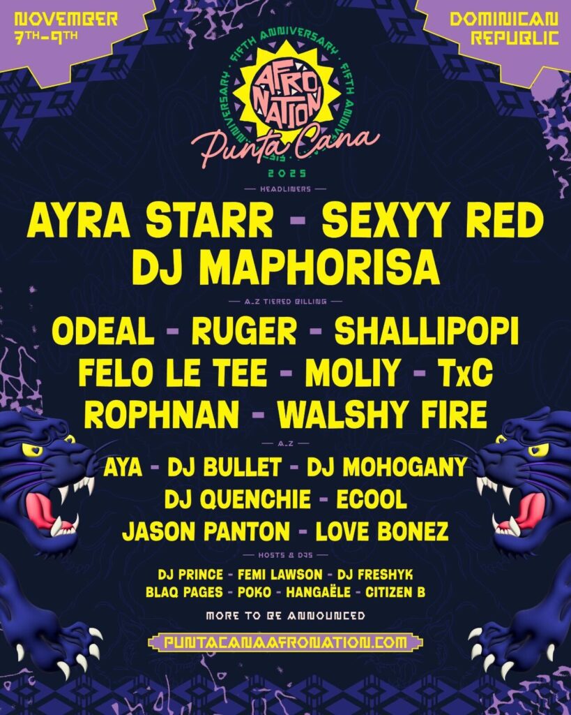 Afro Nation announces lineup for Dominican Republic event headlined by Sexy Red, Isla Starr and DJ Maphorisa Afro Nation Announces Lineup For Dominican Republic Event Headlined By
